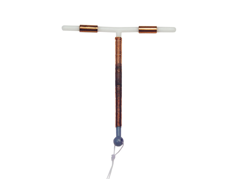 T-shaped intrauterine device (IUD).