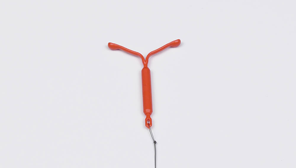 T-shaped intrauterine device.