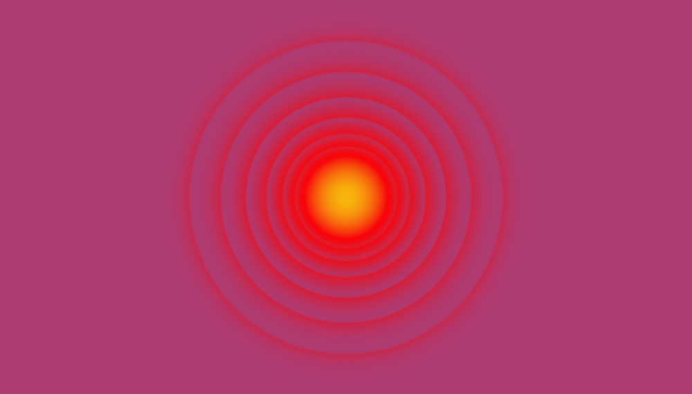 Bright radiating circle.