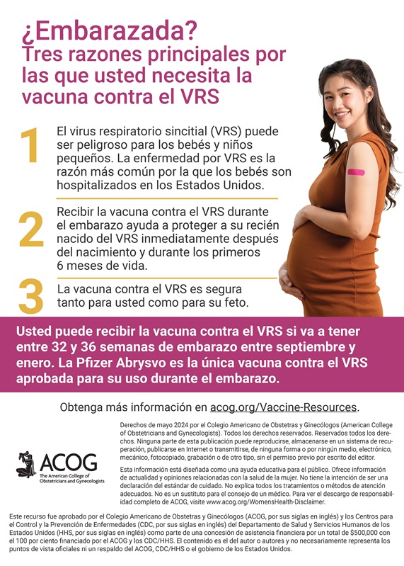 ¿Embarazada? Tres razones principales por las que usted necesita la vacuna contra el VRS infographic.