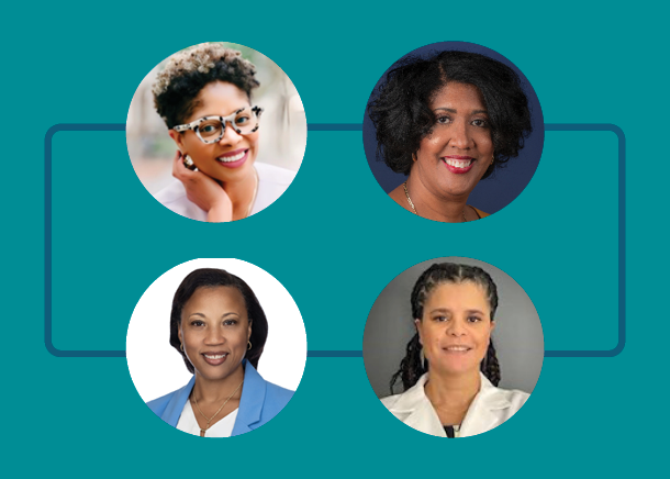 Headshots of Dr. Justice, Dr. Clare, Dr. Carter, and Dr. Pimentel.