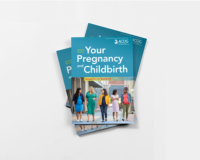 Your Pregnancy and Childbirth covers stacked and spread out.